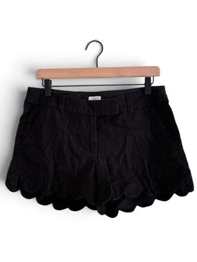 J. Crew | Linen cotton blend preppy minimalist scalloped hem shorts size 6